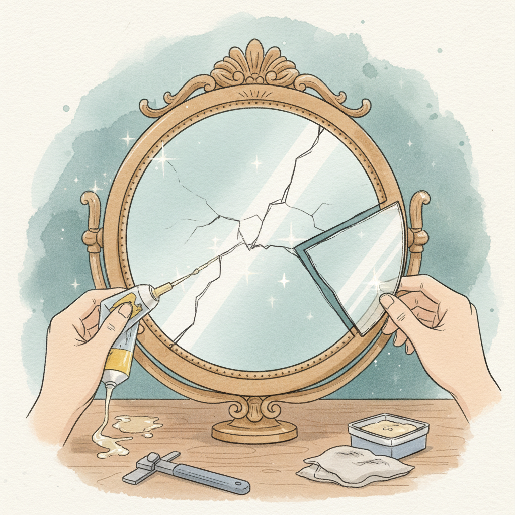 Popravka ogledala: Kako zalepiti pukotinu ili zameniti deo